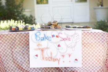 Table Laid Out For Bake Sale