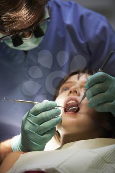Girl Having Check Up With Dentist