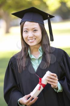 Female Student Attending Graduation Ceremony