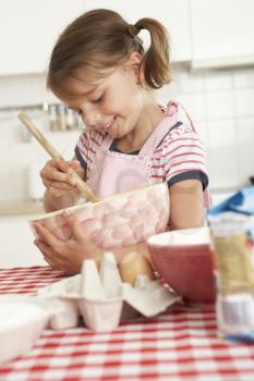 Girl Baking In Kitchen