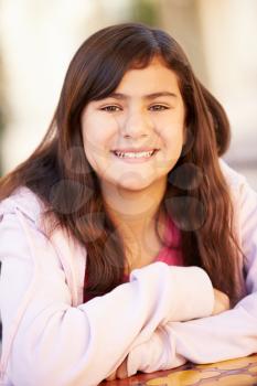 Portrait Of Smiling Hispanic Girl