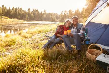 Portrait Of Senior Couple On Autumn Camping Trip