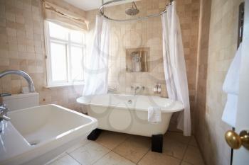 Beautiful Bathroom With Free Standing Bath And Shower