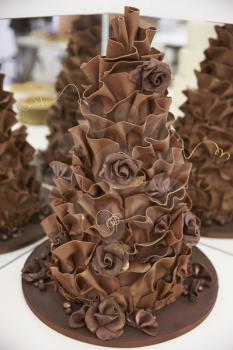 Ornate Chocolate Cake In Bakery