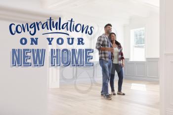 Congratulations On Your New Home. Couple Moving In