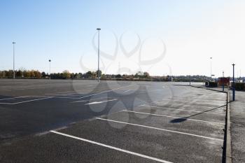 Birmingham, UK - 6 November 2016: Wide Angle View Of Empty Car Park