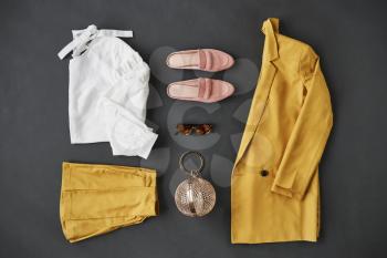 Flat Lay Shot Of Female Clothing And Accessories