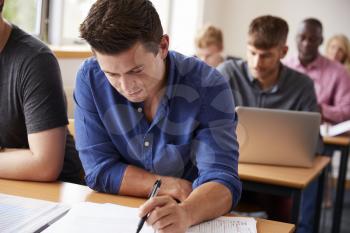 Mature Male Student Attending Adult Education Class