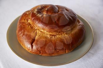 Round challah bread for rosh hashanah, Jewish New Year