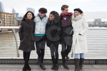 Group Of Young Friends Visiting London In Winter