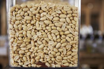 Dispensers For Peanuts In Sustainable Plastic Free Grocery Store