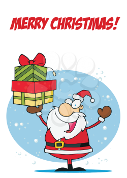 Royalty Free Clipart Image of Merry Christmas From Santa 
