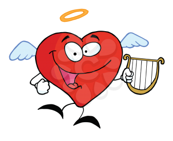 Royalty Free Clipart Image of an Angel Heart