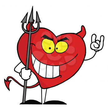 Royalty Free Clipart Image of a Devilish Heart