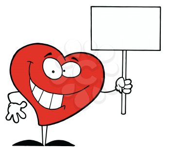 Royalty Free Clipart Image of a Heart With a Sign