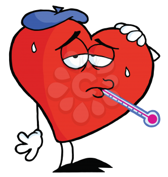 Royalty Free Clipart Image of an Ailing Heart