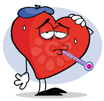 Royalty Free Clipart Image of an Ailing Heart