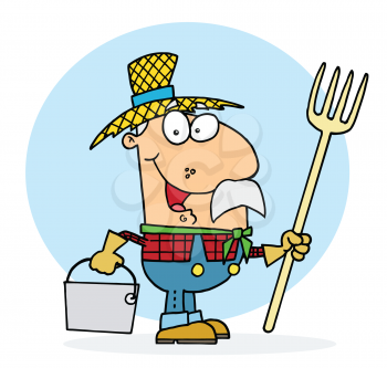 Royalty Free Clipart Image of a Farmer