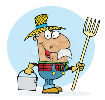 Royalty Free Clipart Image of a Farmer