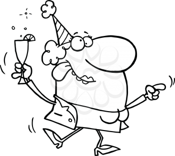 Royalty Free Clipart Image of a Drunk Woman