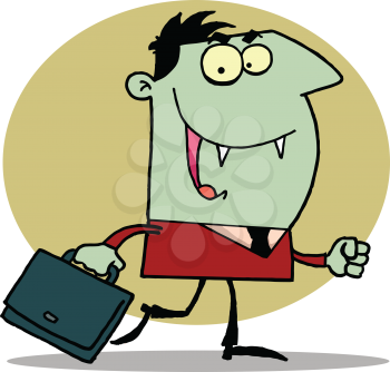 Royalty Free Clipart Image of a Vampire Businessman