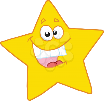 Royalty Free Clipart Image of a Happy Star