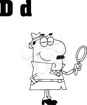 Royalty Free Clipart Image of D is for Detective