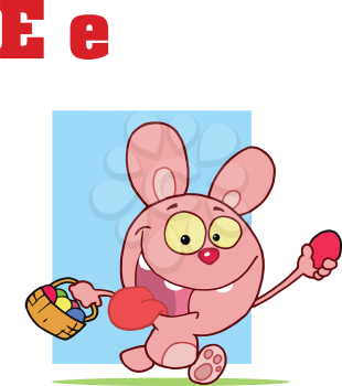 Royalty Free Clipart Image of E is for Easter Bunny