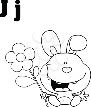 Royalty Free Clipart Image of J is for Rabbit