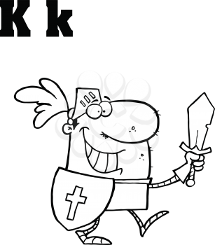 Royalty Free Clipart Image of K is for Knight