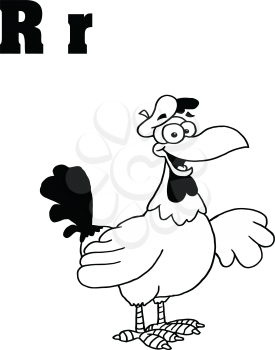 Royalty Free Clipart Image of R is for Rooster