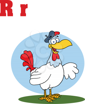 Royalty Free Clipart Image of R is for Rooster