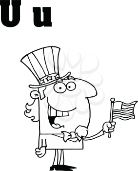 Royalty Free Clipart Image of U is for Uncle Same