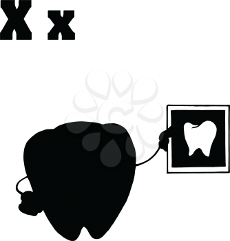 Royalty Free Clipart Image of X is for X-ray
