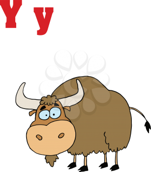 Royalty Free Clipart Image of Y is for Yak