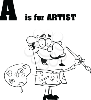 Royalty Free Clipart Image of A is for Artist