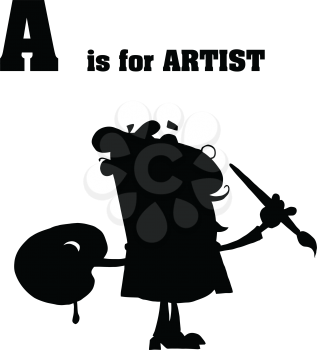 Royalty Free Clipart Image of A is for Artist