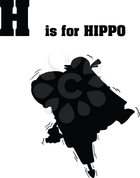 Royalty Free Clipart Image of H is for Hippo