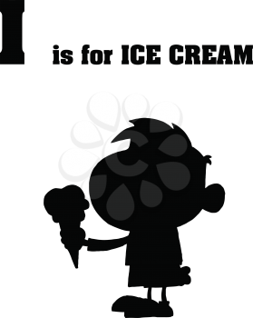 Royalty Free Clipart Image of I is for Ice Cream