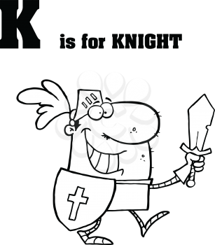 Royalty Free Clipart Image of K is for Knight
