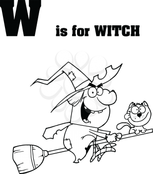 Royalty Free Clipart Image of W is for Witch