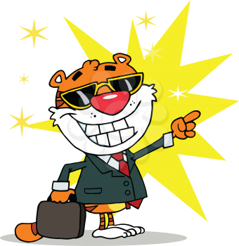 Royalty Free Clipart Image of a Businessman Tiger