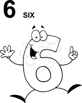 Royalty Free Clipart Image of a Six