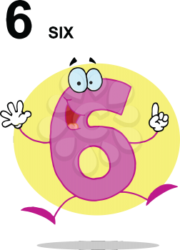 Royalty Free Clipart Image of a Six
