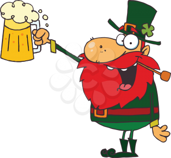 Royalty Free Clipart Image of a Leprechaun Toast