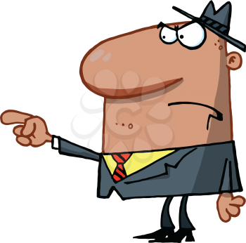 Royalty Free Clipart Image of an Angry African American Man in a Business Suit