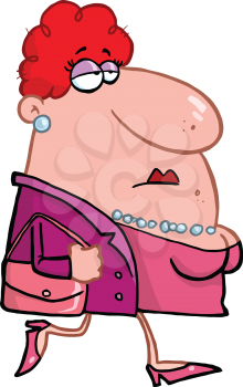 Royalty Free Clipart Image of a Woman Wearing Pearls