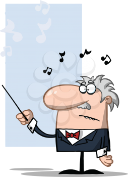 Royalty Free Clipart Image of an Orchestra Leader