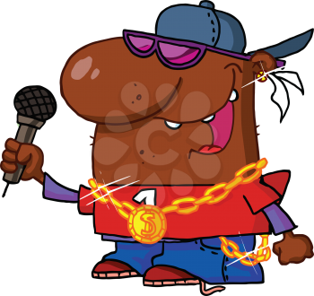 Royalty Free Clipart Image of an African American Hip Hop Singer