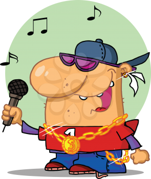 Royalty Free Clipart Image of a Hip Hop Singer
